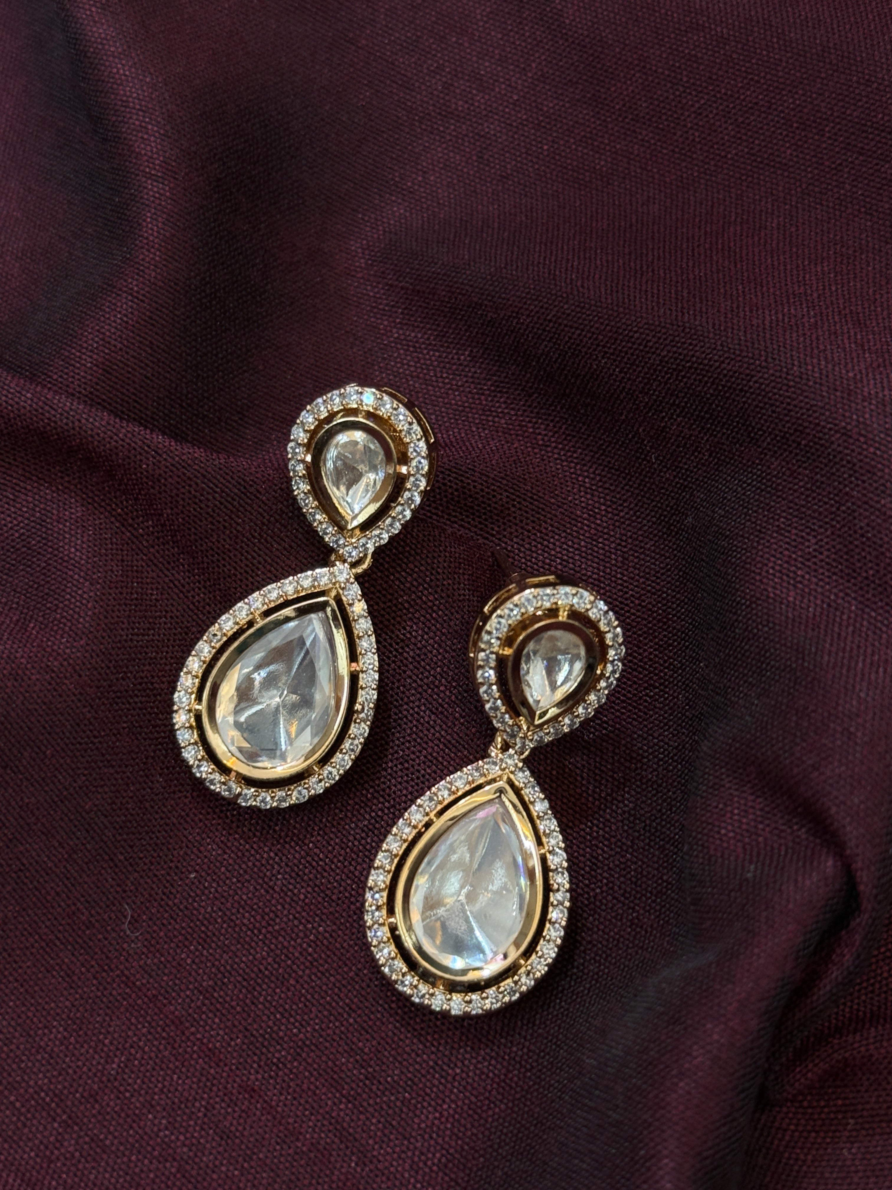 Luxury Indian Polki Kundan Jewelry Set