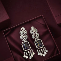 Royal Purple CZ Stone Drop Earrings