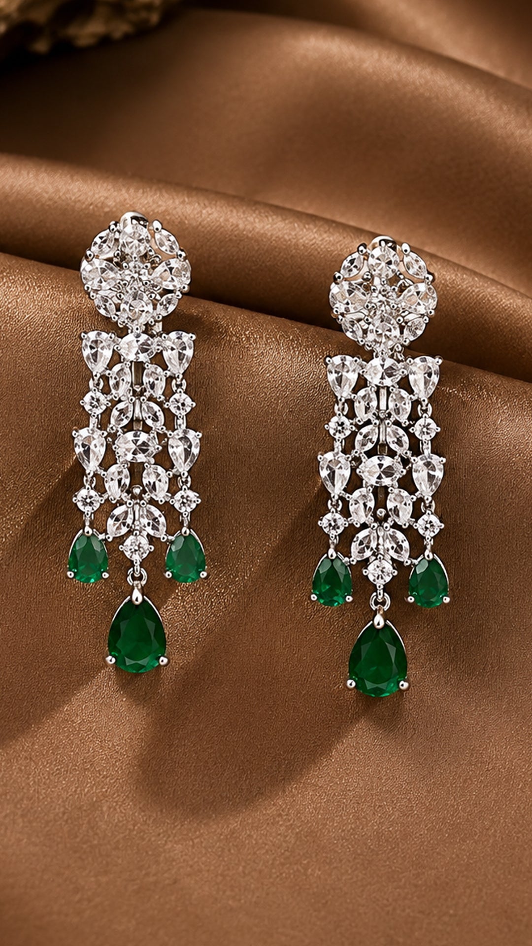 Emerald Eclat Gems- CZ stone Partywear Set