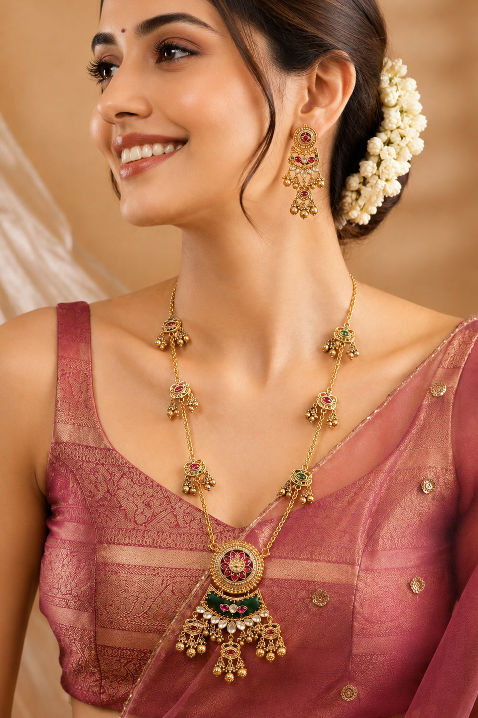 Maharani Traditional Gold Plated Necklace Set