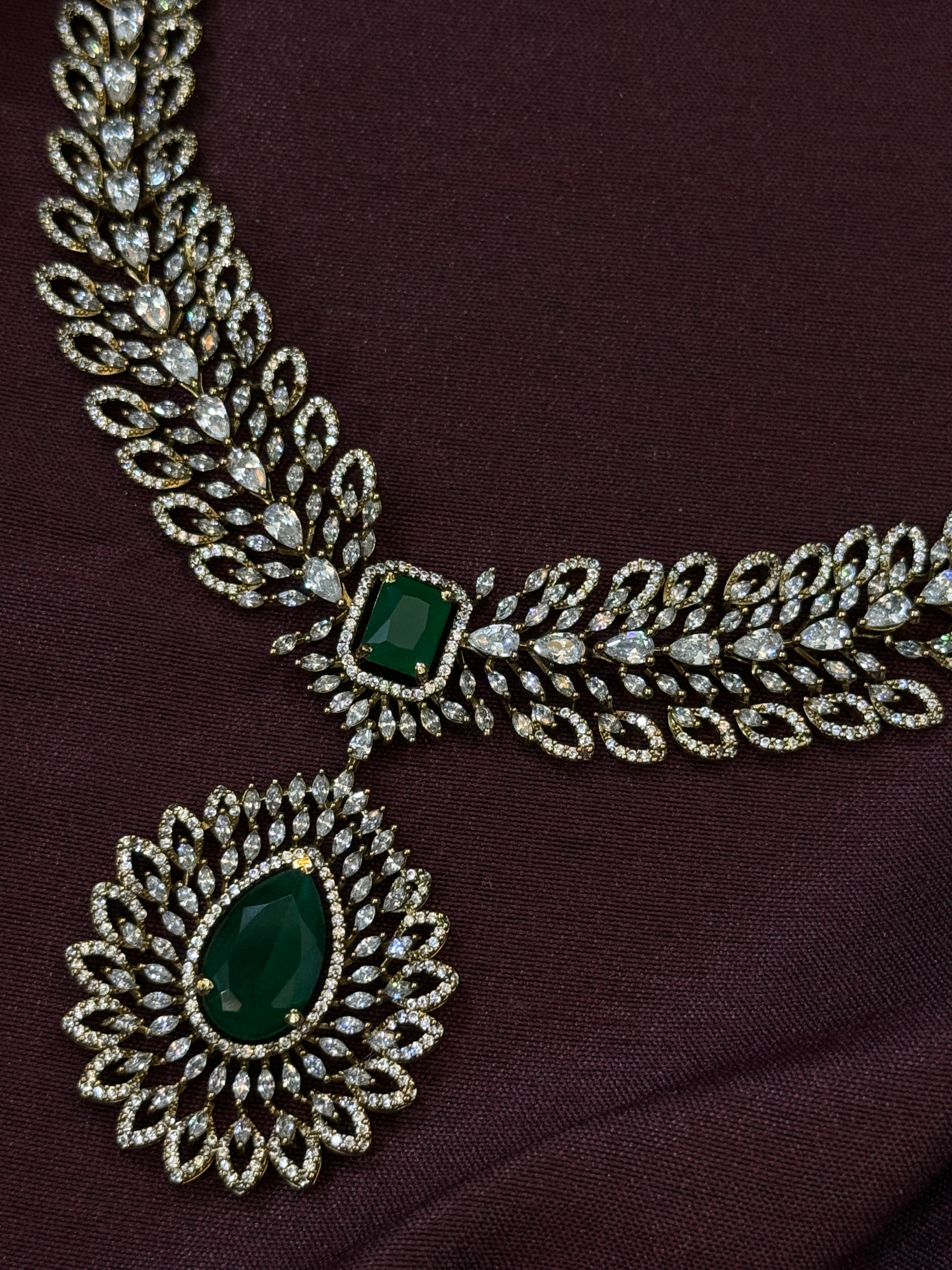 Green Victorian Kundan Necklace Set