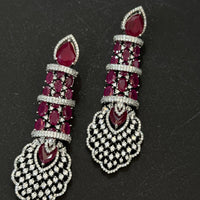 Elegant Maroon Crystal Wedding Jewellery Set