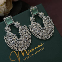 Mint CZ Stone Statement Earring