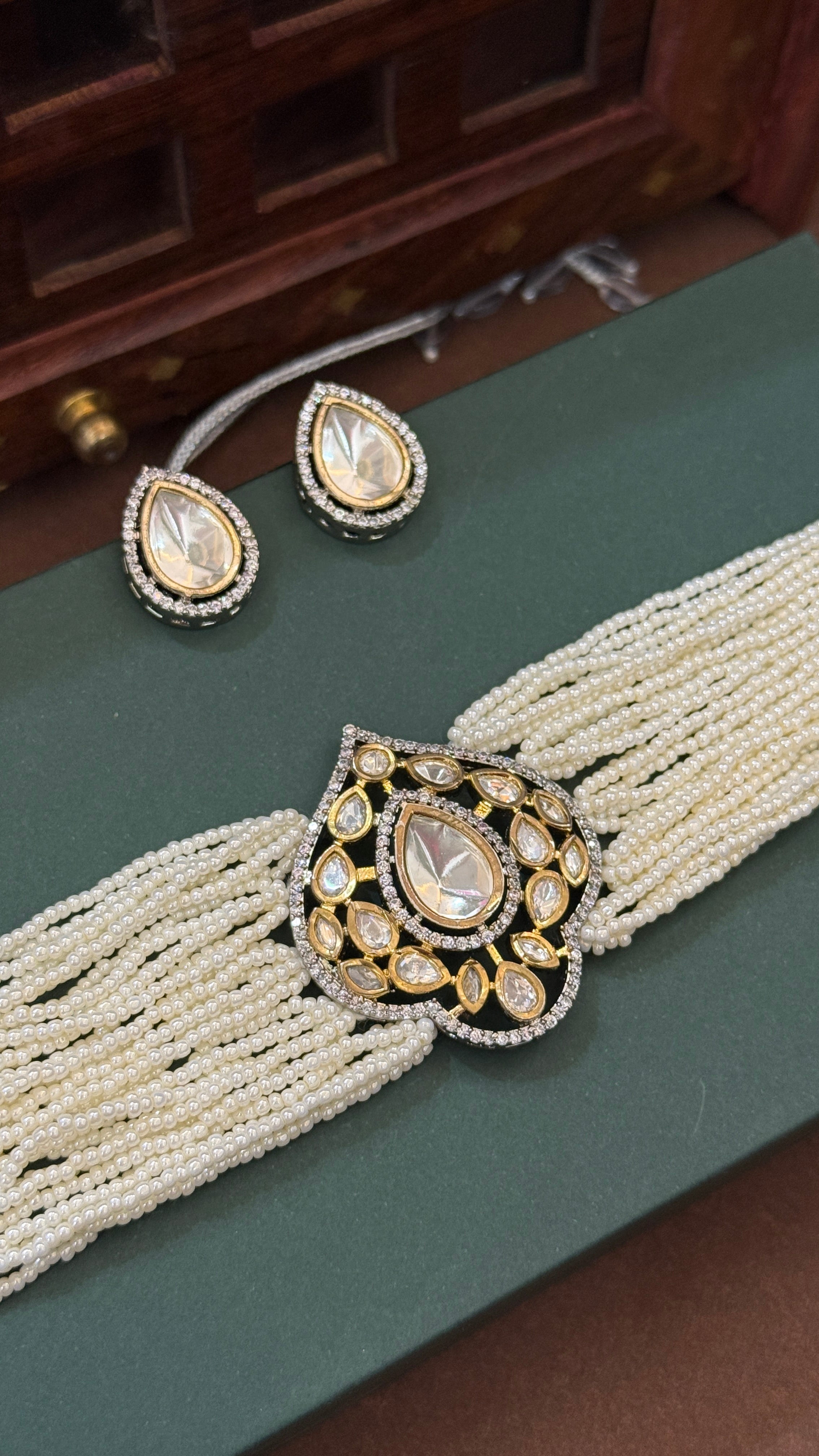 Royal Pearl Kundan Choker Set