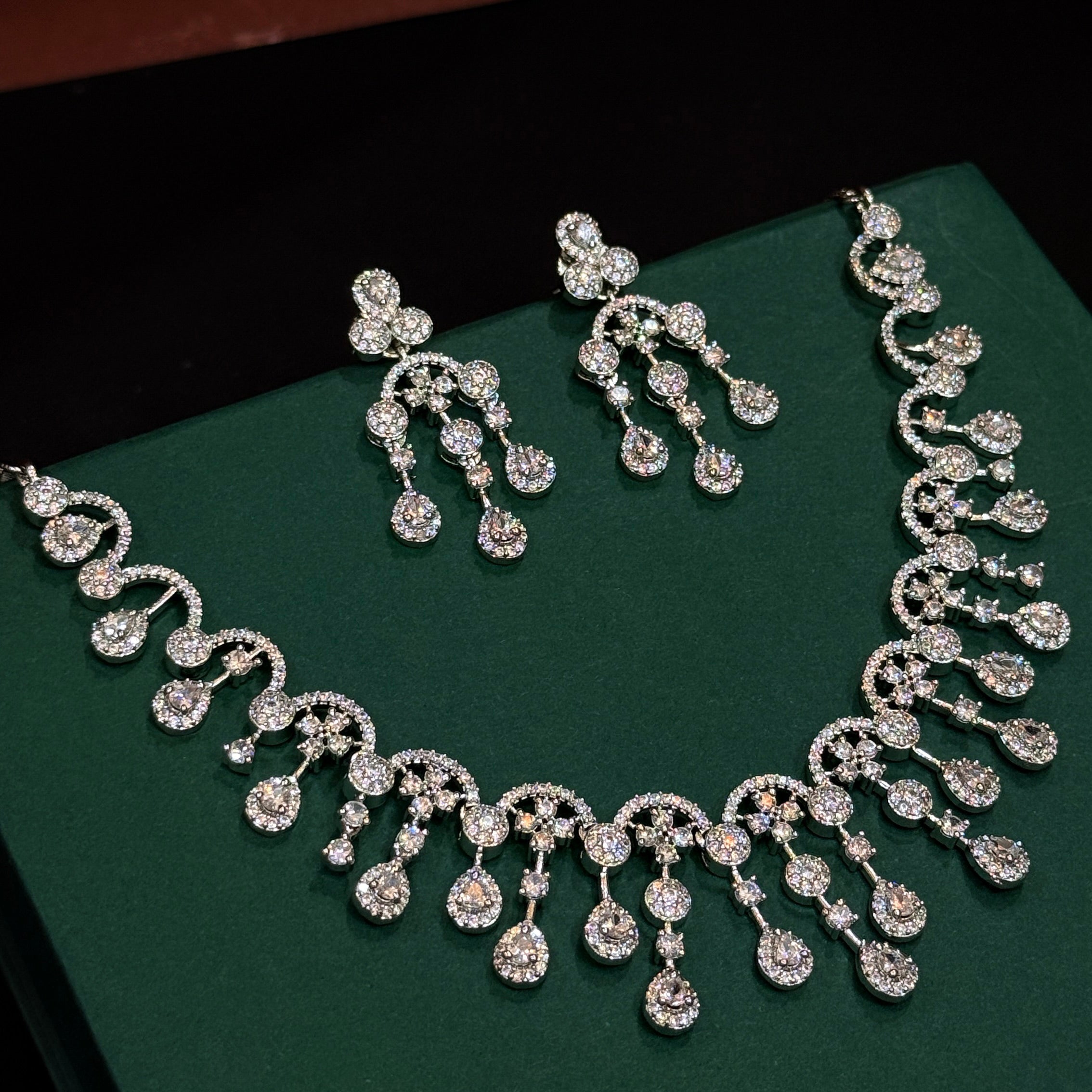 CZ Waterfall Elegance Necklace Set