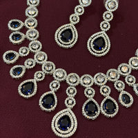 Premium Blue Stone Designer Necklace Set