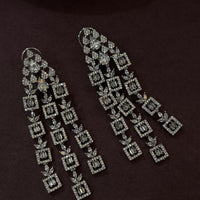 Glamorous CZ Stone Long Dangling Earrings