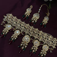 Gold Plated Kundan Bridal Necklace Set for Wedding