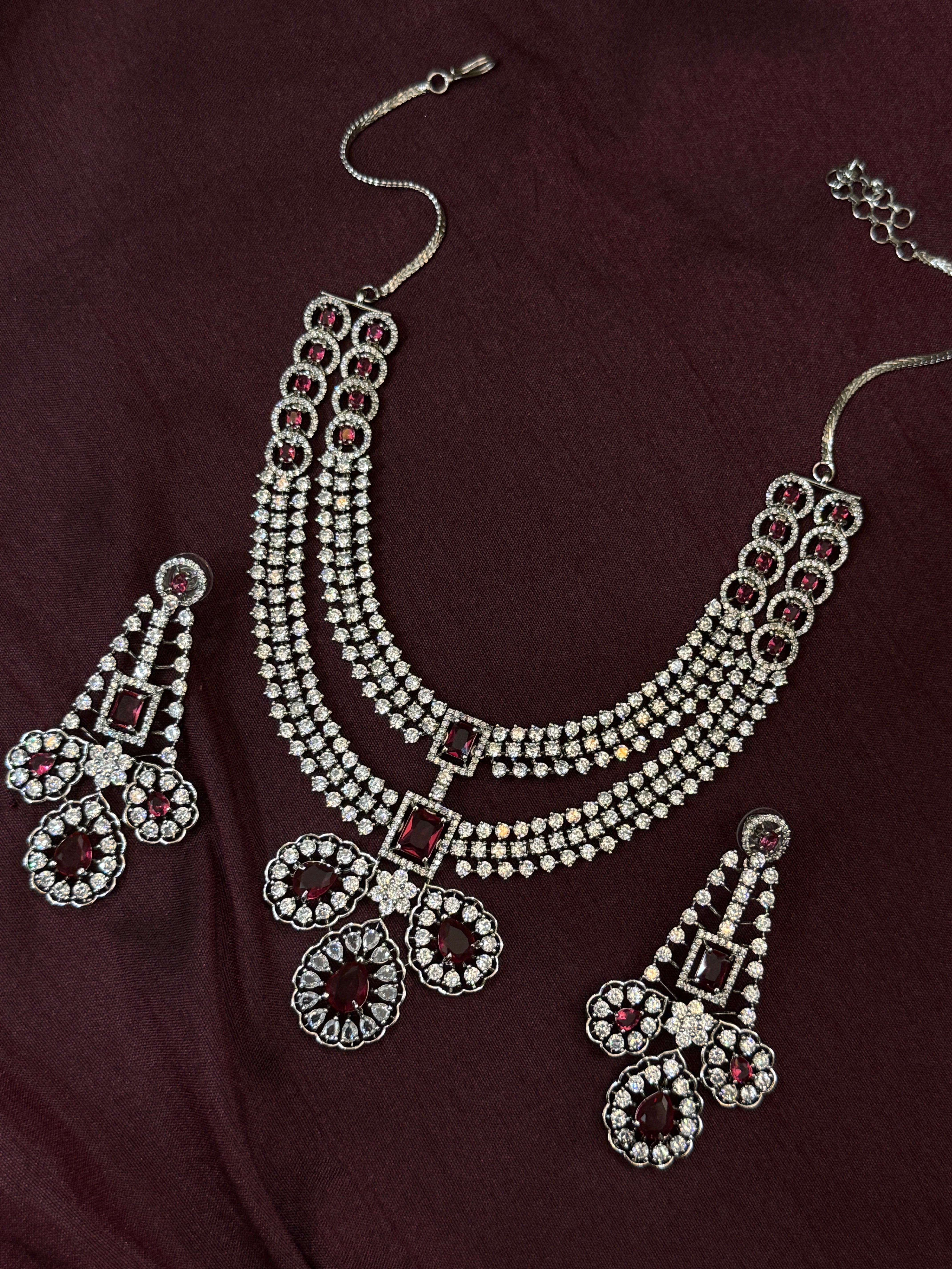 Luxury Ruby Red American Diamond