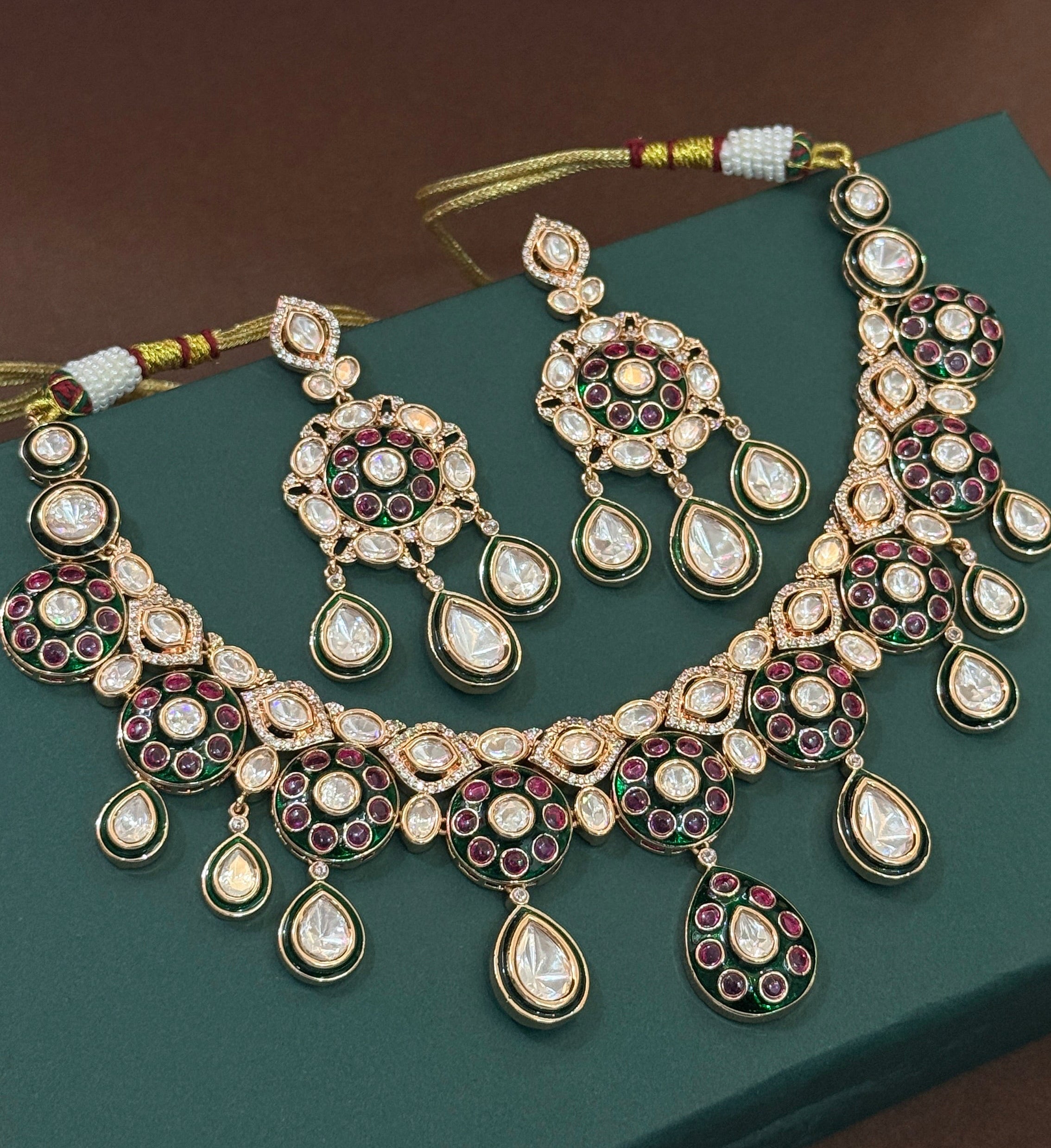 Maharani Style Polki Kundan Jewellery Set