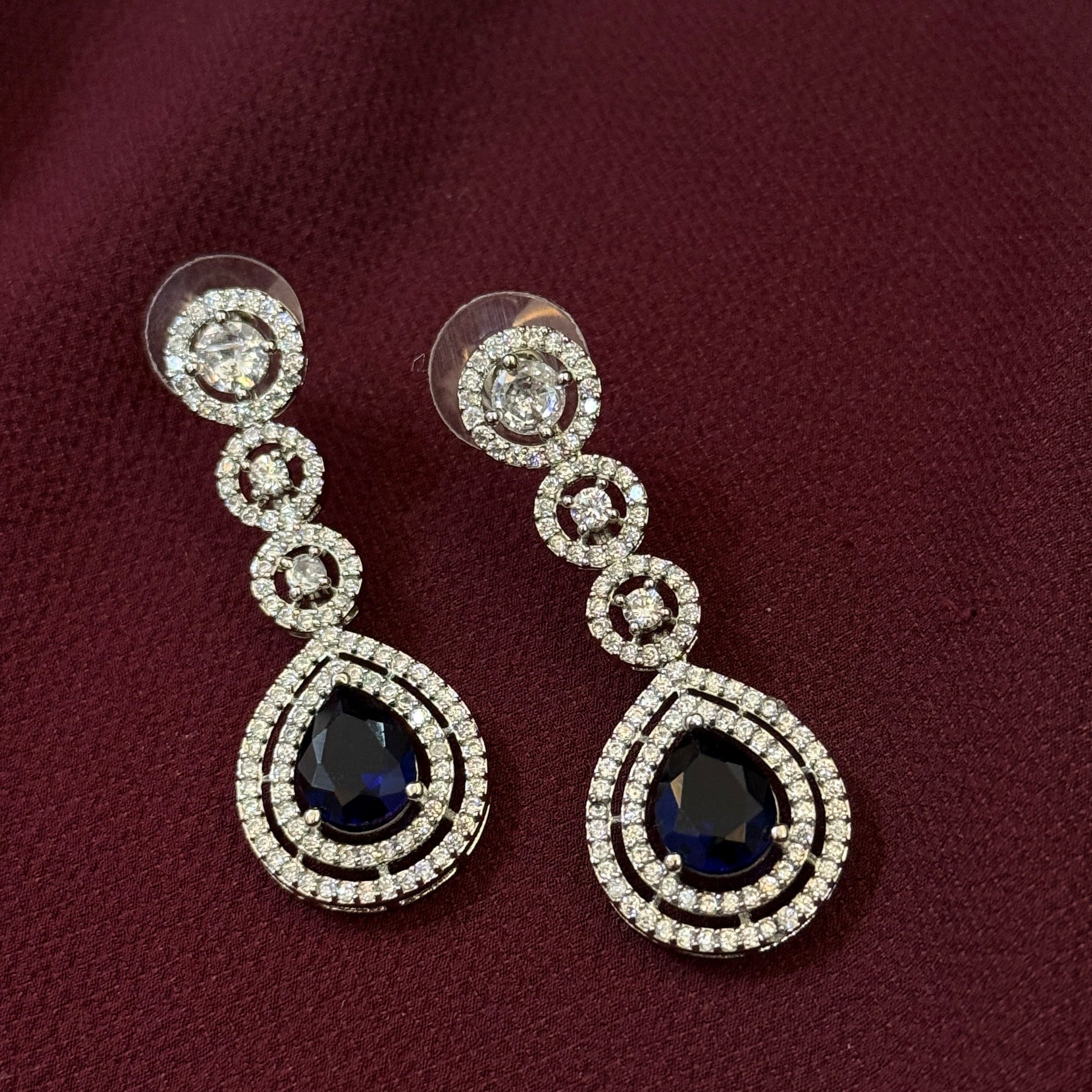 Premium Blue Stone Designer Necklace Set