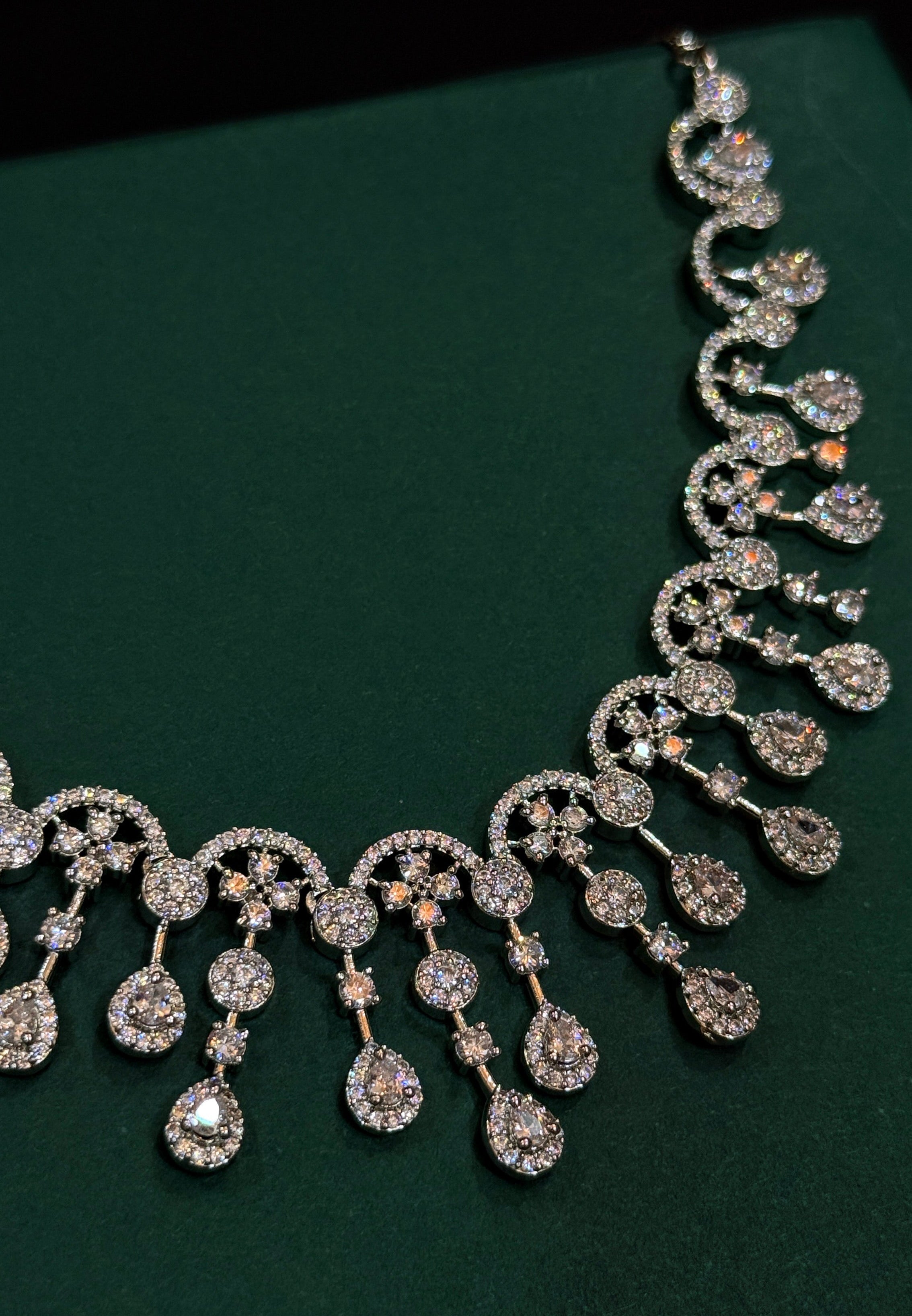 CZ Waterfall Elegance Necklace Set