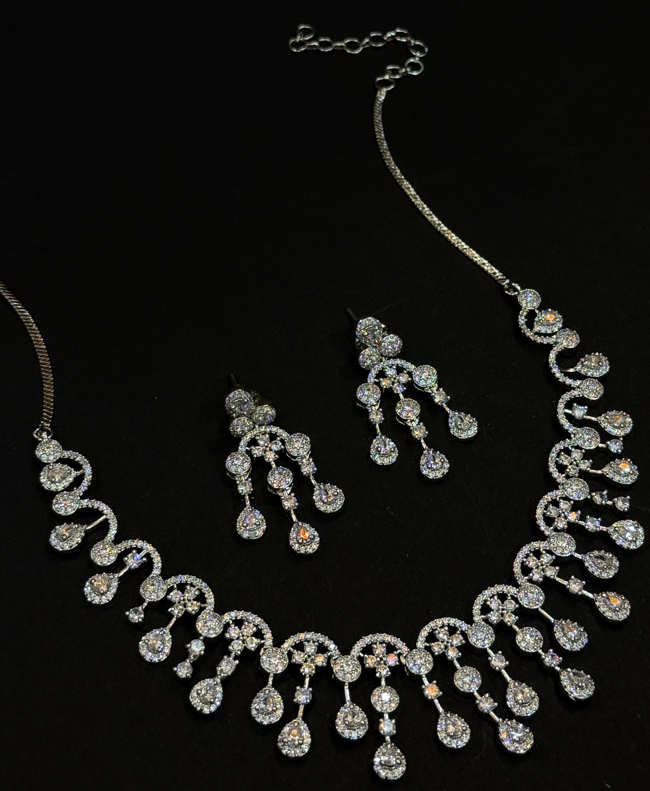 CZ Waterfall Elegance Necklace Set