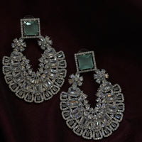 Mint CZ Stone Statement Earring