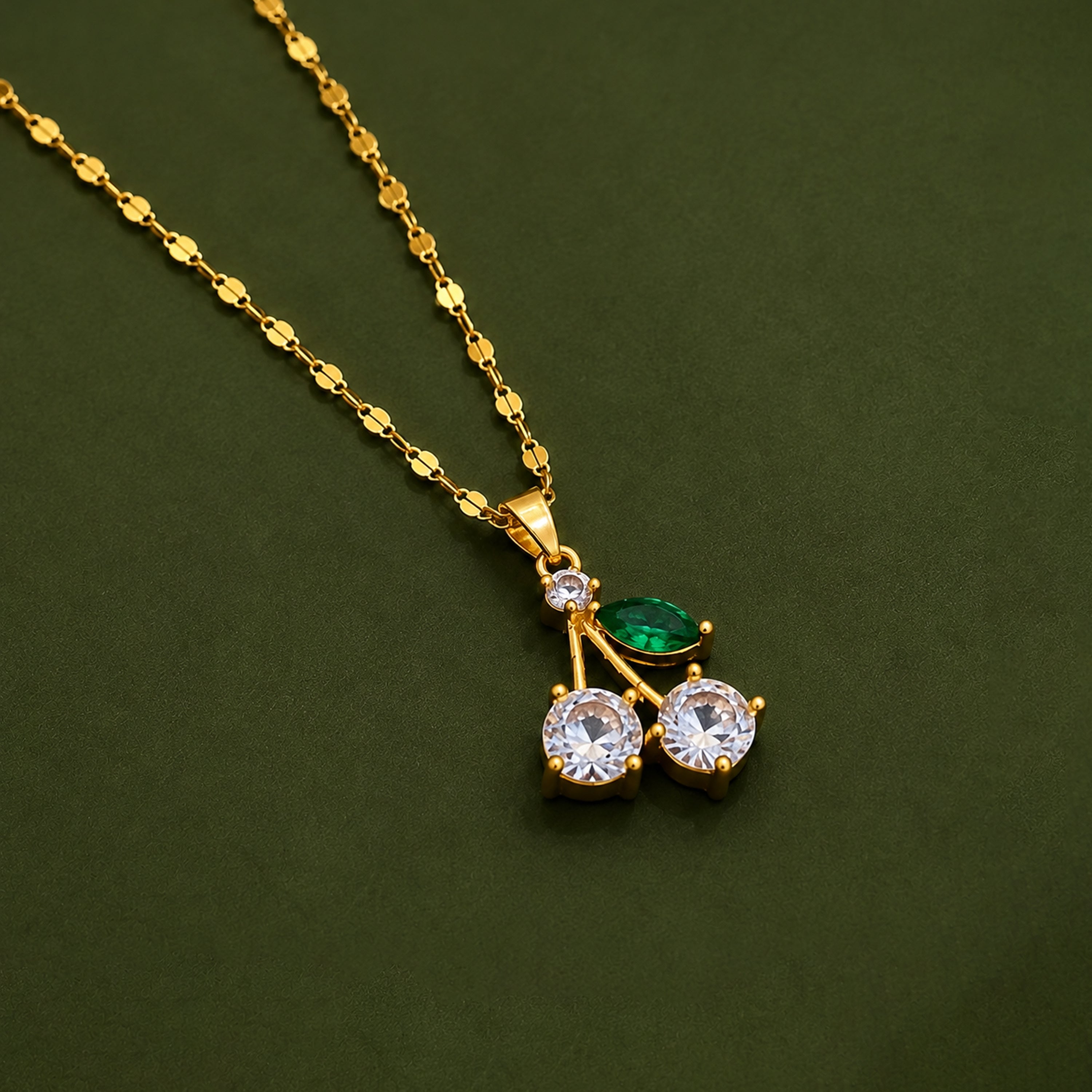 Gold tone AD stone minimal Pendent - Lightwear Jewerly