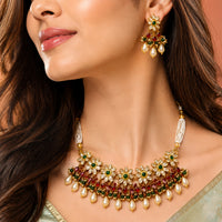 Royal Pacchi Kundan Pearl Necklace Set