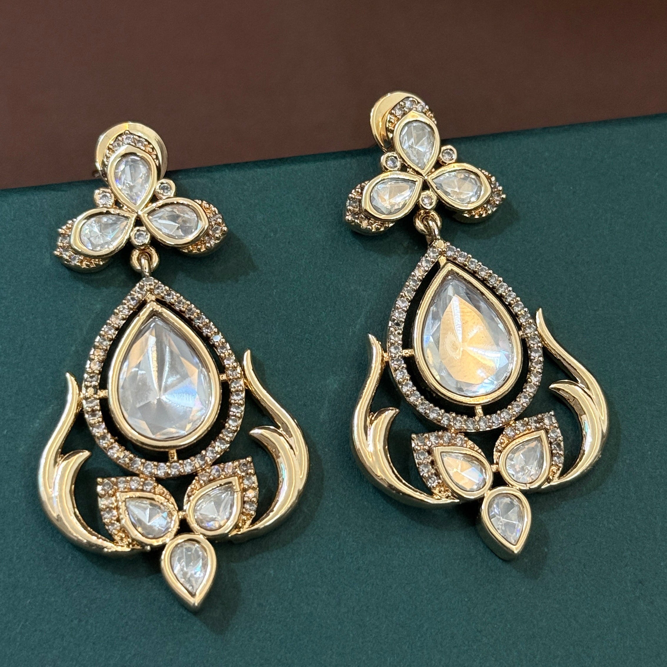 Royal Teardrop Polki Kundan Necklace Set