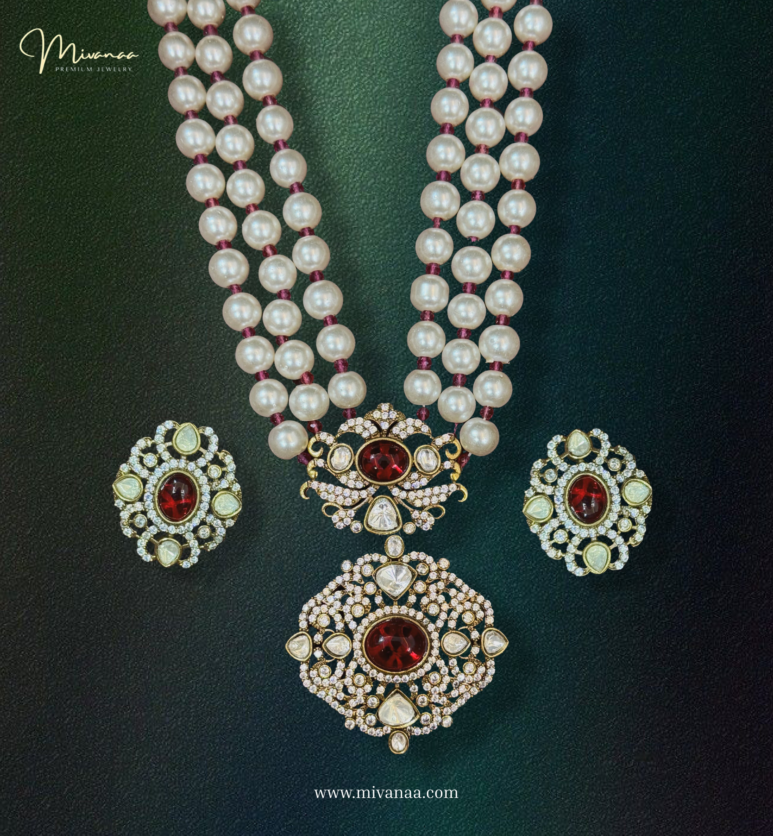 Pearl Rani Haar Kundan  Set