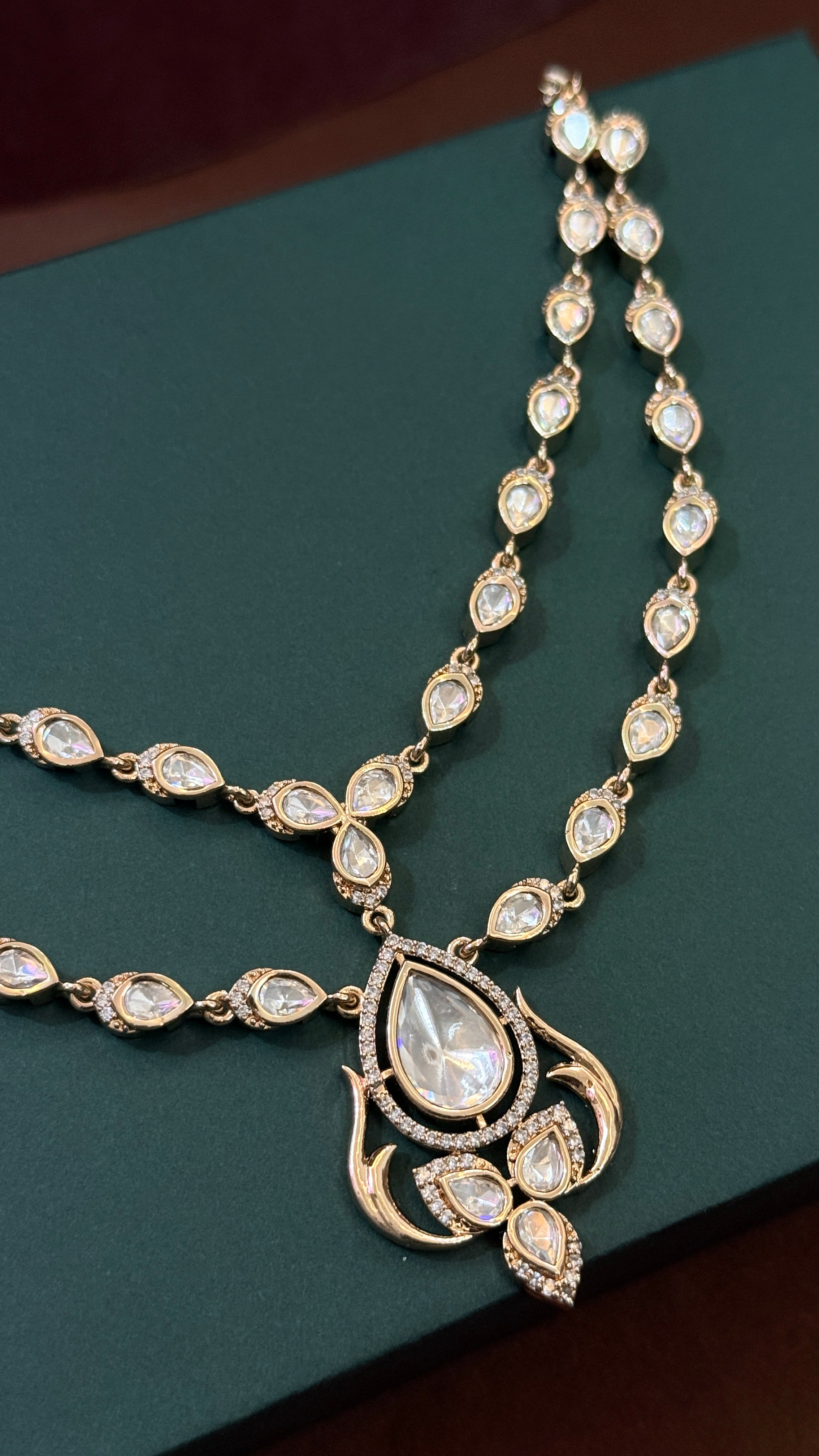 Royal Teardrop Polki Kundan Necklace Set