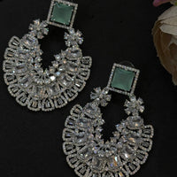 Mint CZ Stone Statement Earring