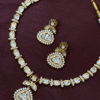 Royal Heart Motif Real Polki Kundan Necklace Set