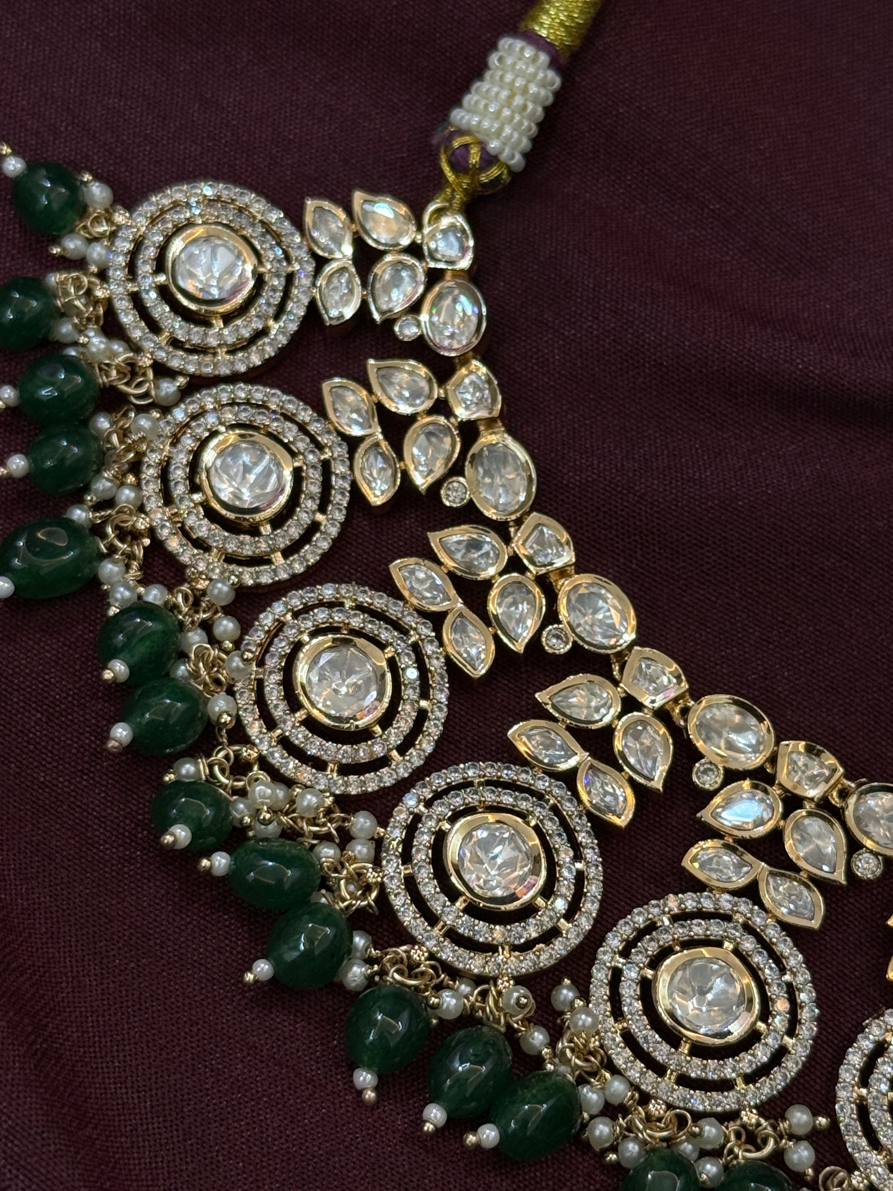 Luxury Real Polki Kundan Bridal Necklace Set with Earrings