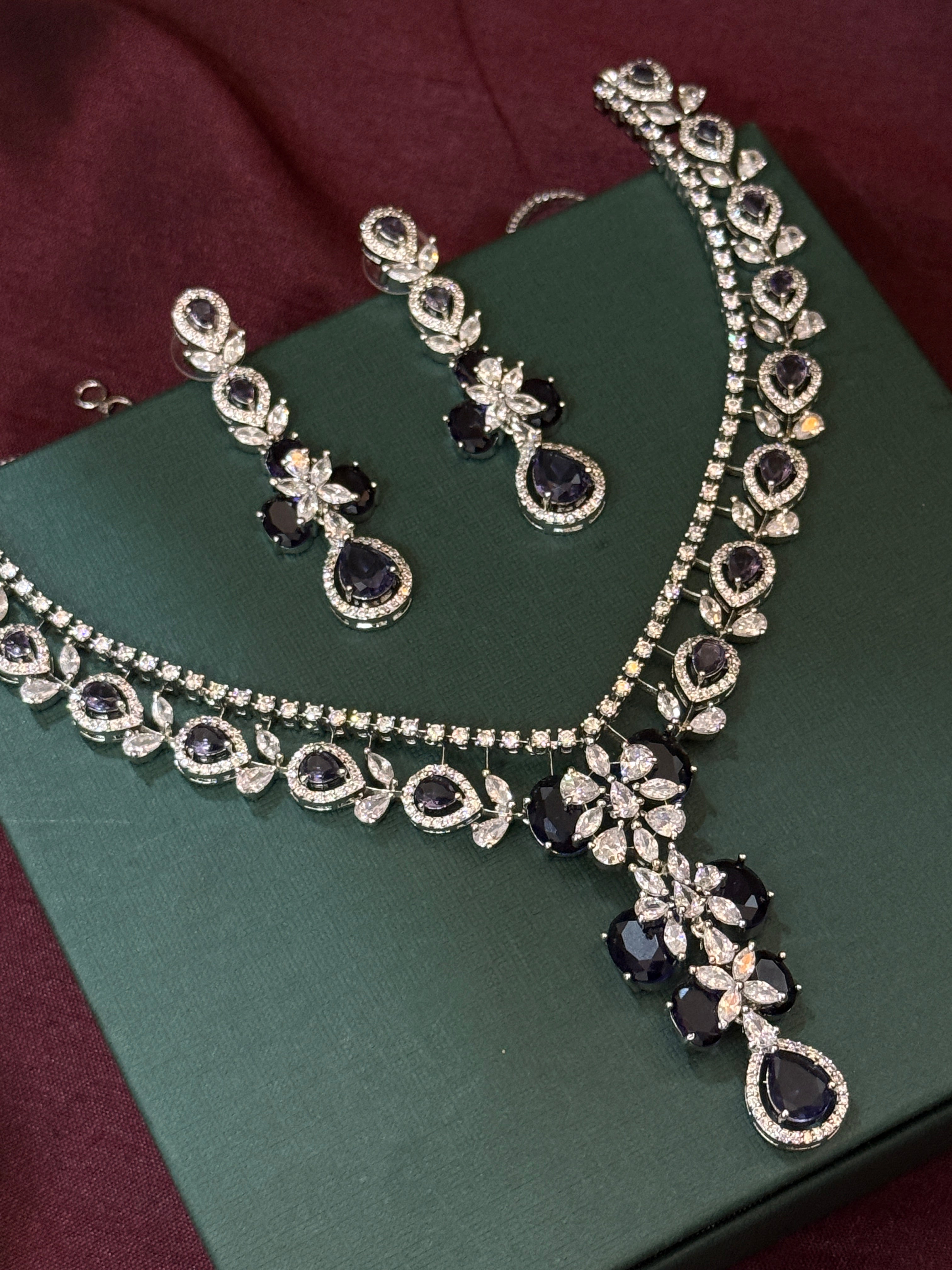 Purple Princess American Diamond Set