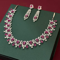 Royal Ruby Sparkle Drop Earrings & Necklace Set