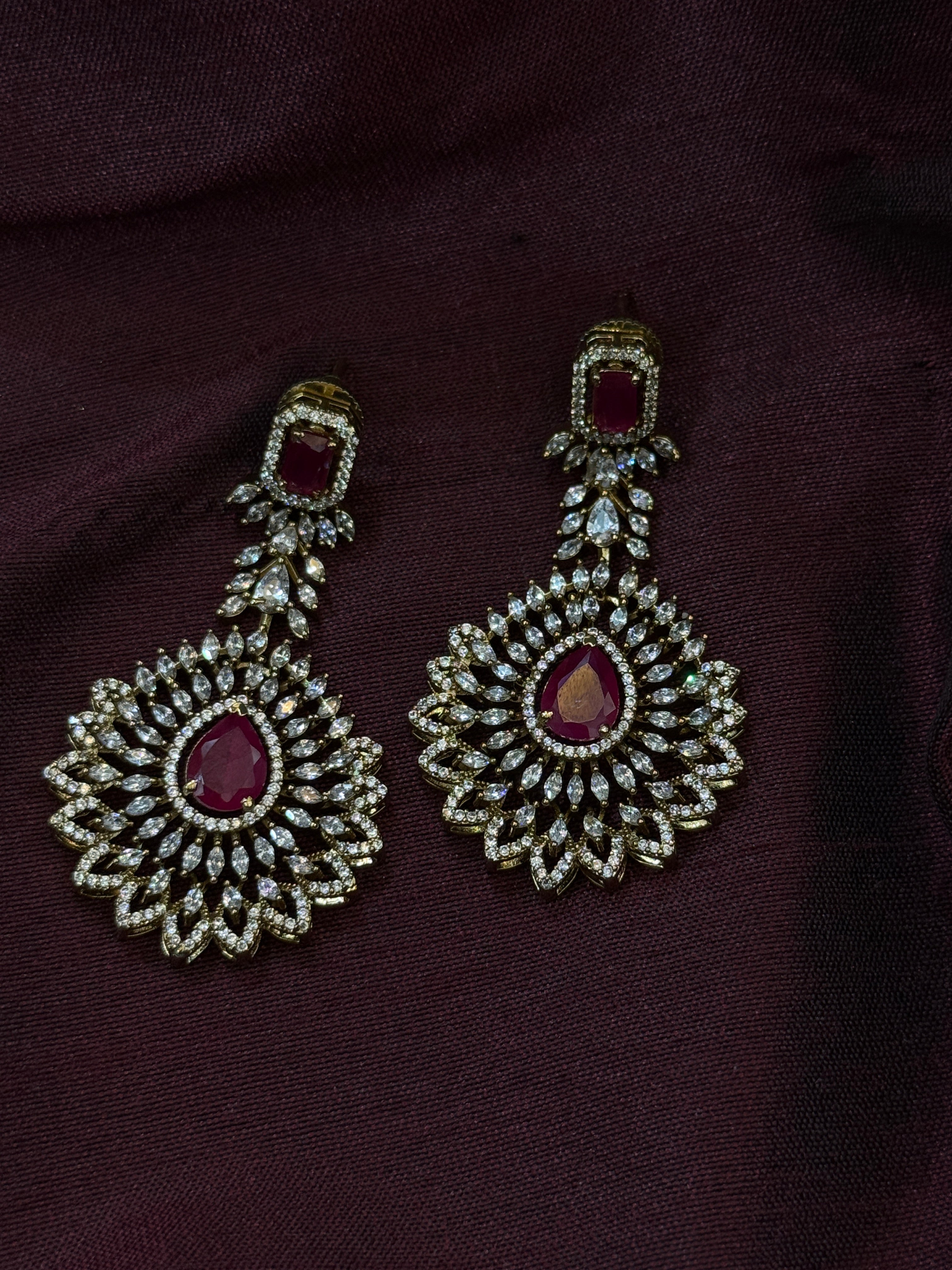 Victorian Ruby Kundan Necklace Set