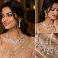 Princess Elegance Diamond Look Luxury Necklace Set