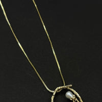 Antique Floral Pearl Pendant Necklace Set