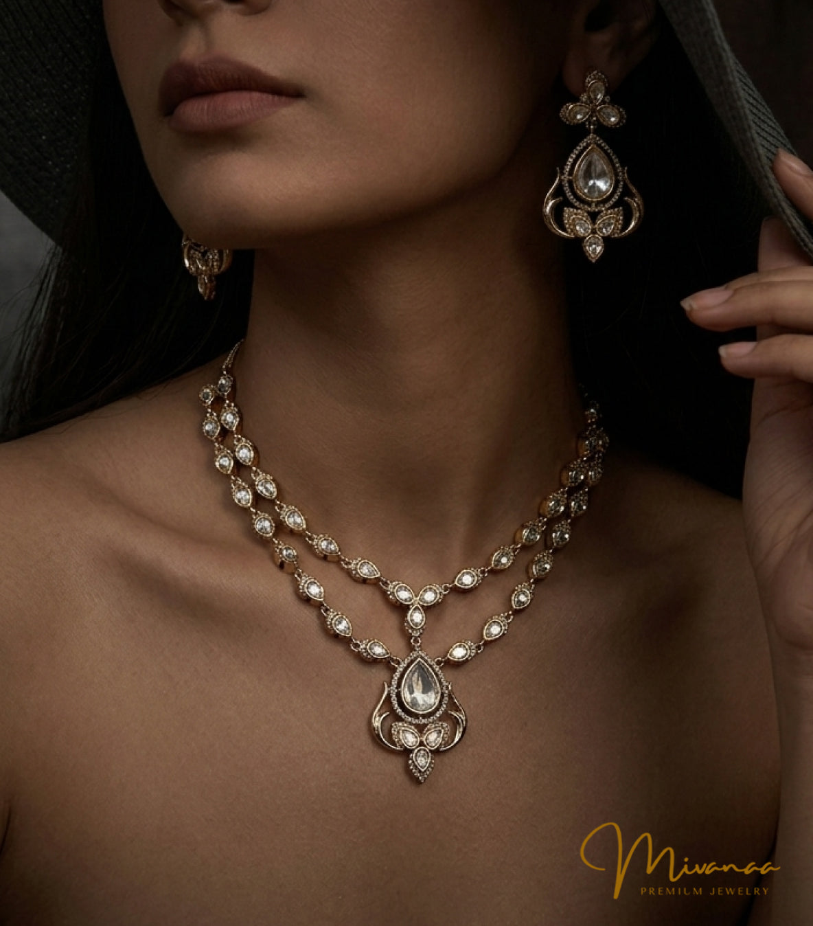 Royal Teardrop Polki Kundan Necklace Set
