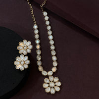 Floral Radiance Moissanite Pendant Set