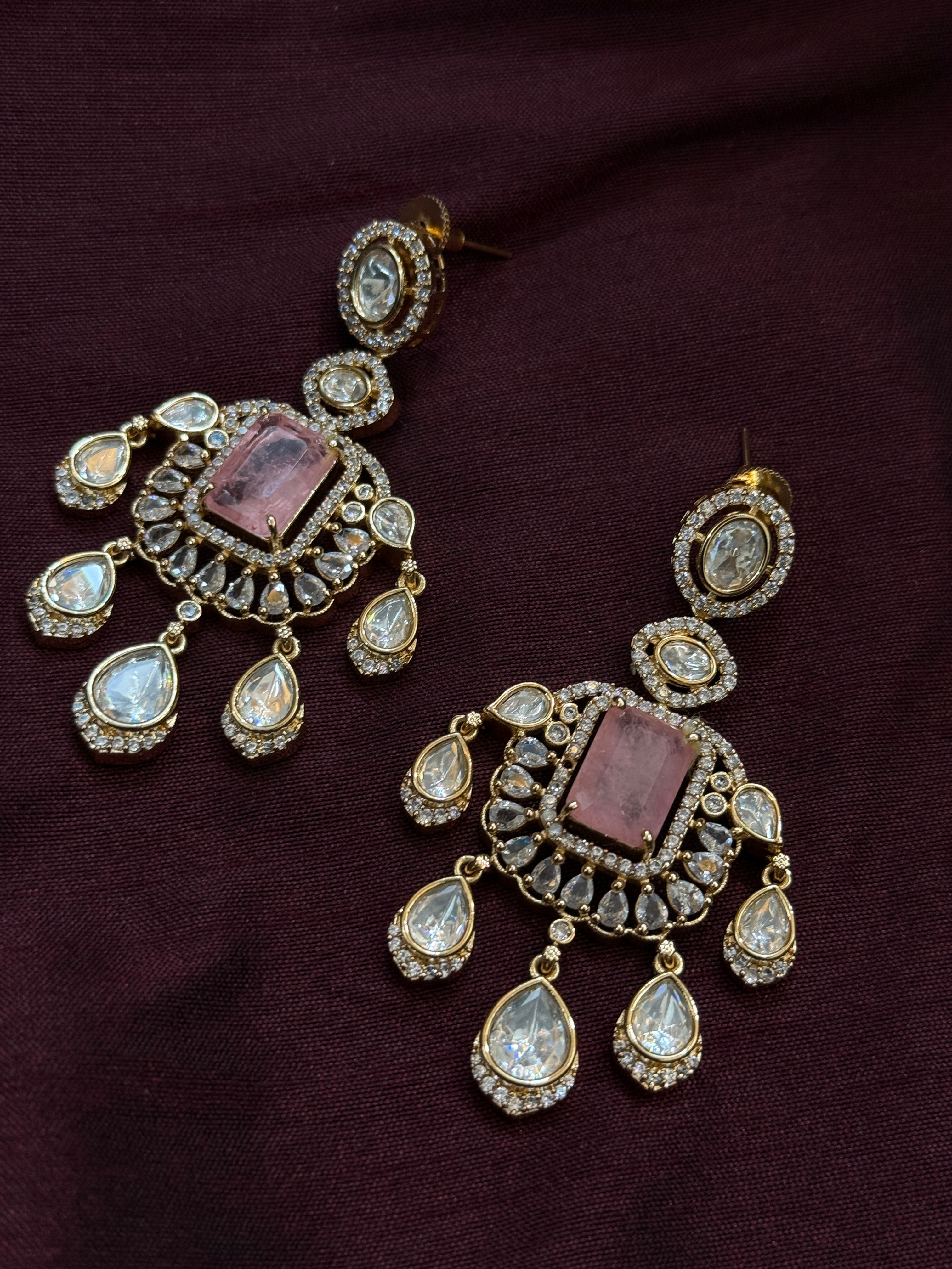 Luxora Pink Stone Polki Kundan Necklace