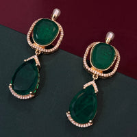 Emerald Green Stone Choker Necklace Set for Women