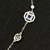 925 Sterling Silver Blue Stone Necklace Set