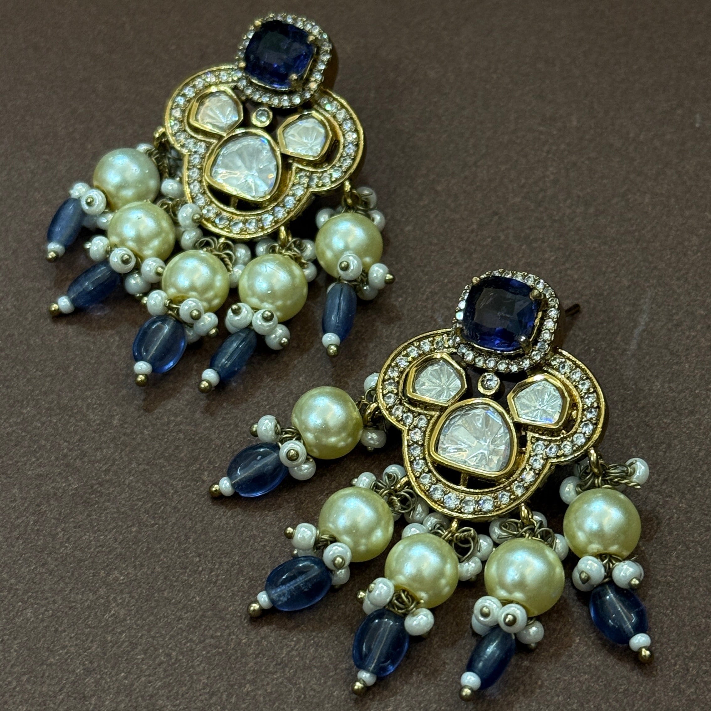 Neelam Royale Kundan Blue Hasli Necklace