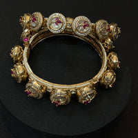 Floral Stone-Studded Designer Bangles