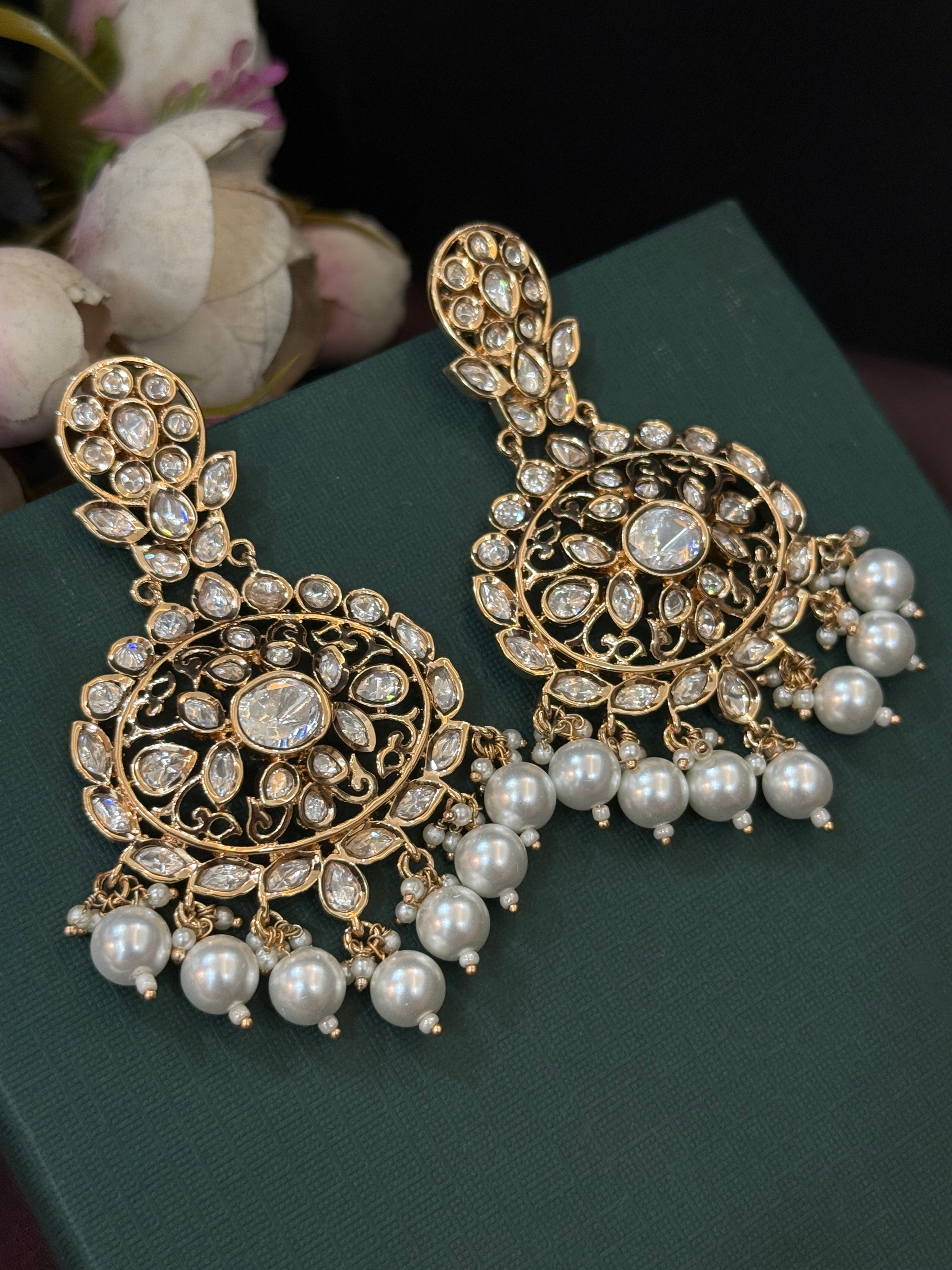 Exquisite Moissanite Chandbali Earrings