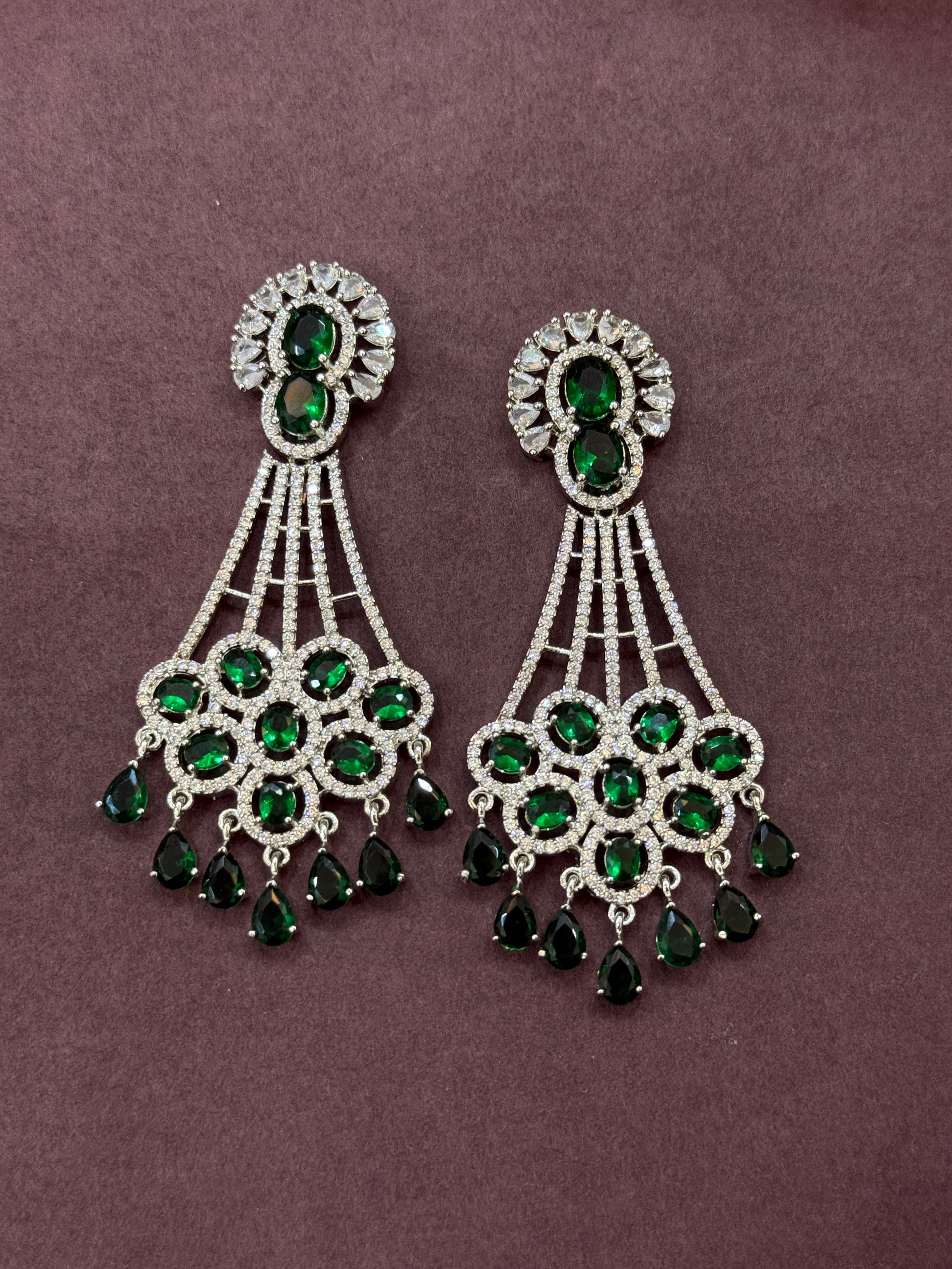 Emerald Green Crystal Luxury Earrings