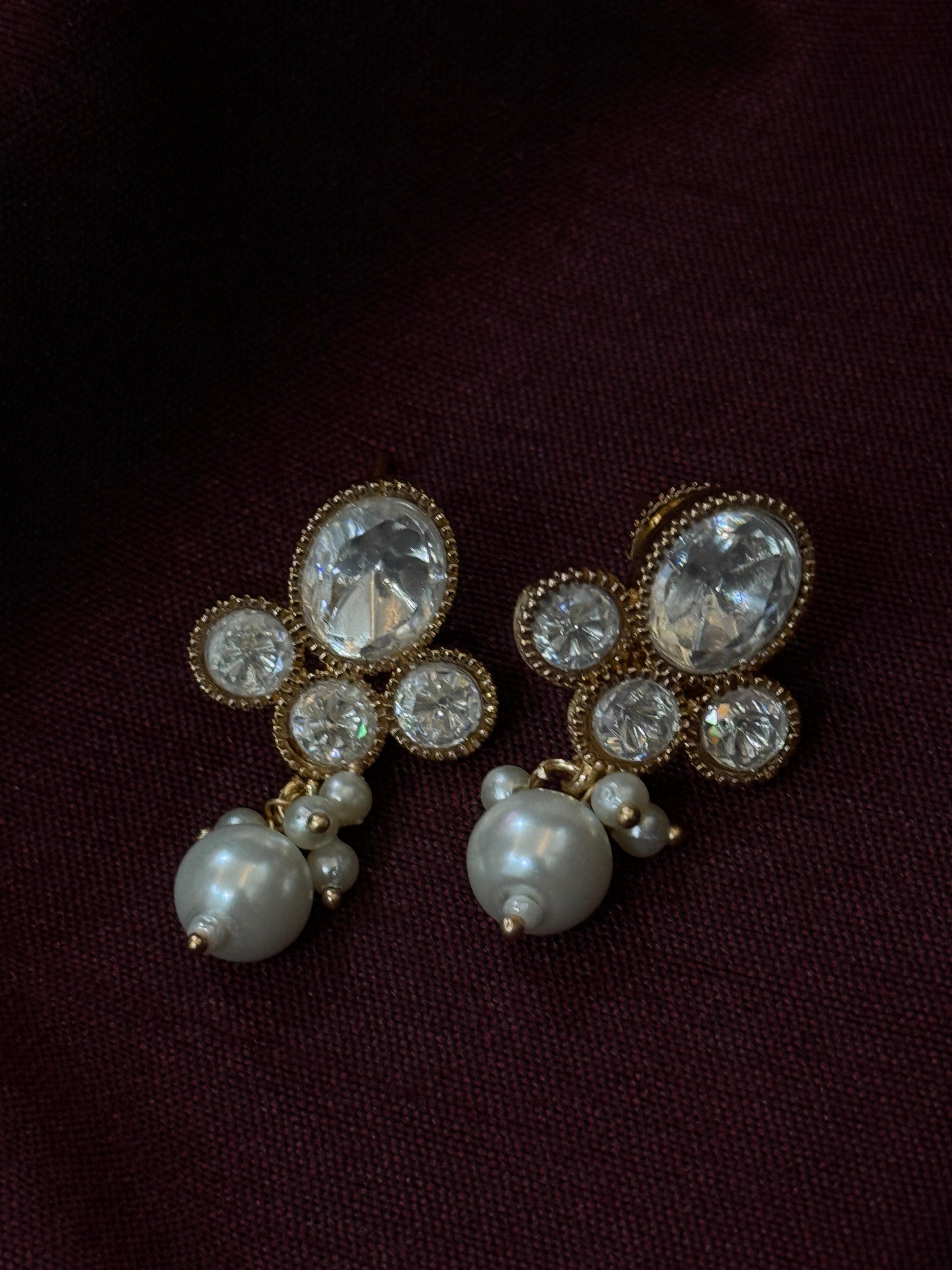 Delicate Pearl Polki Kundan Necklace