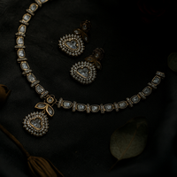 Royal Heart Motif Real Polki Kundan Necklace Set