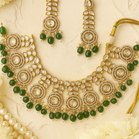 Luxury Real Polki Kundan Bridal Necklace Set with Earrings