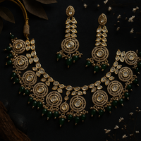 Luxury Real Polki Kundan Bridal Necklace Set with Earrings