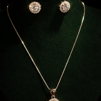 925 Sterling Silver CZ Halo Pendant Necklace