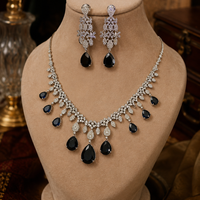 Blue American Diamond Zirconia Necklace Set