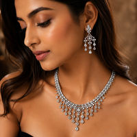 Luxury layered CZ partwear neckalce set