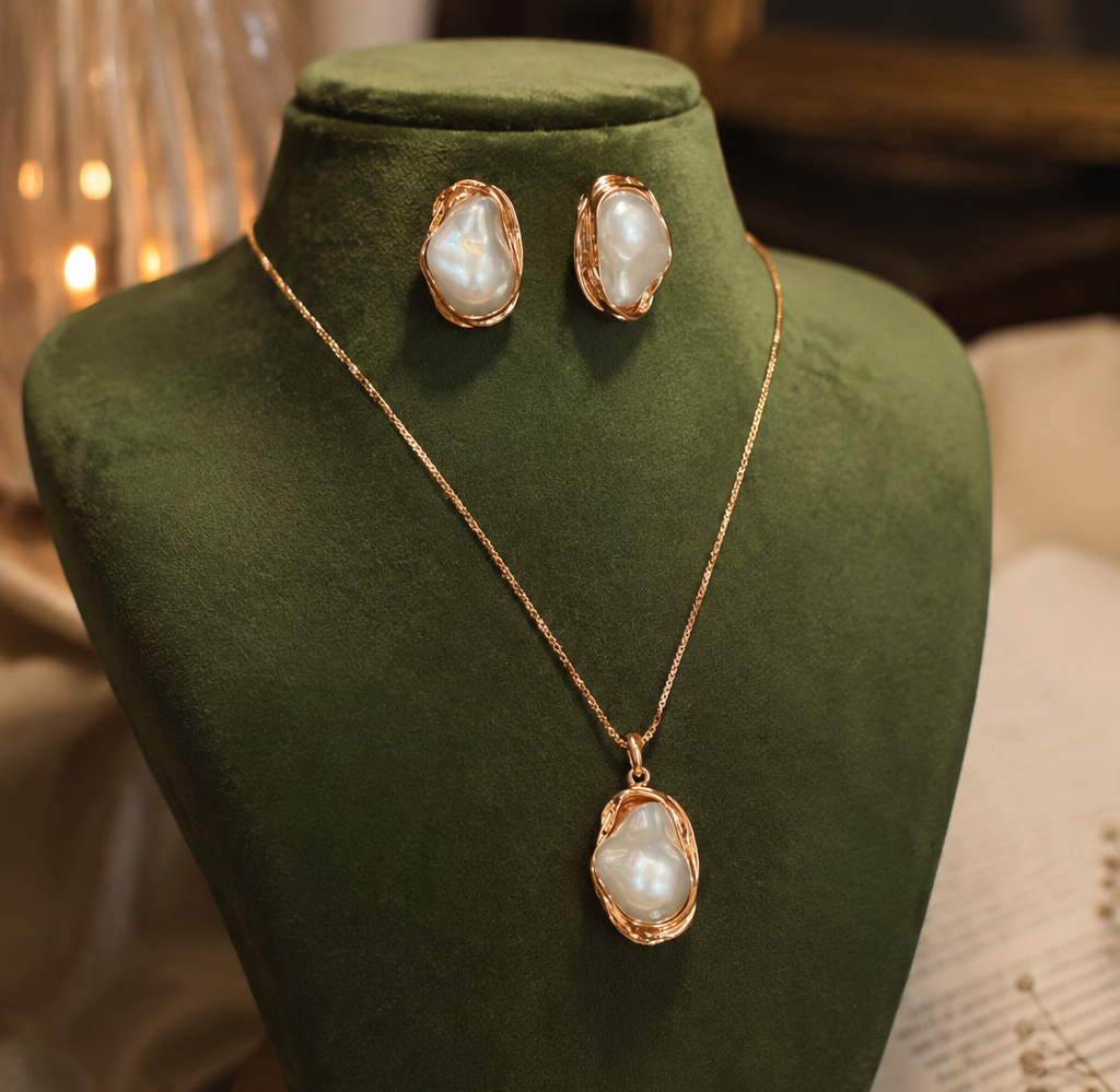 Antique Artisan Baroque Pearl Necklace