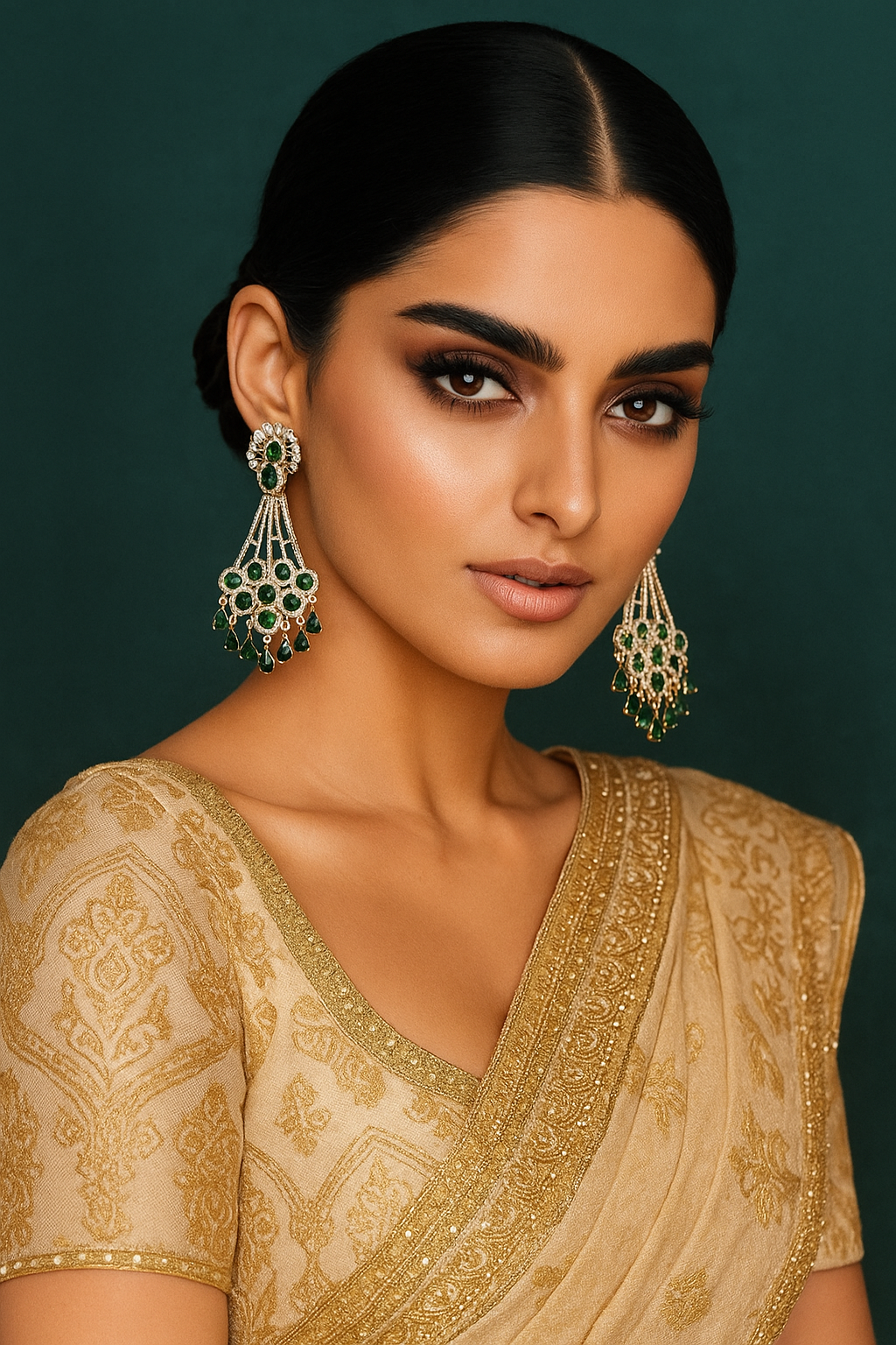 Emerald Green Crystal Luxury Earrings