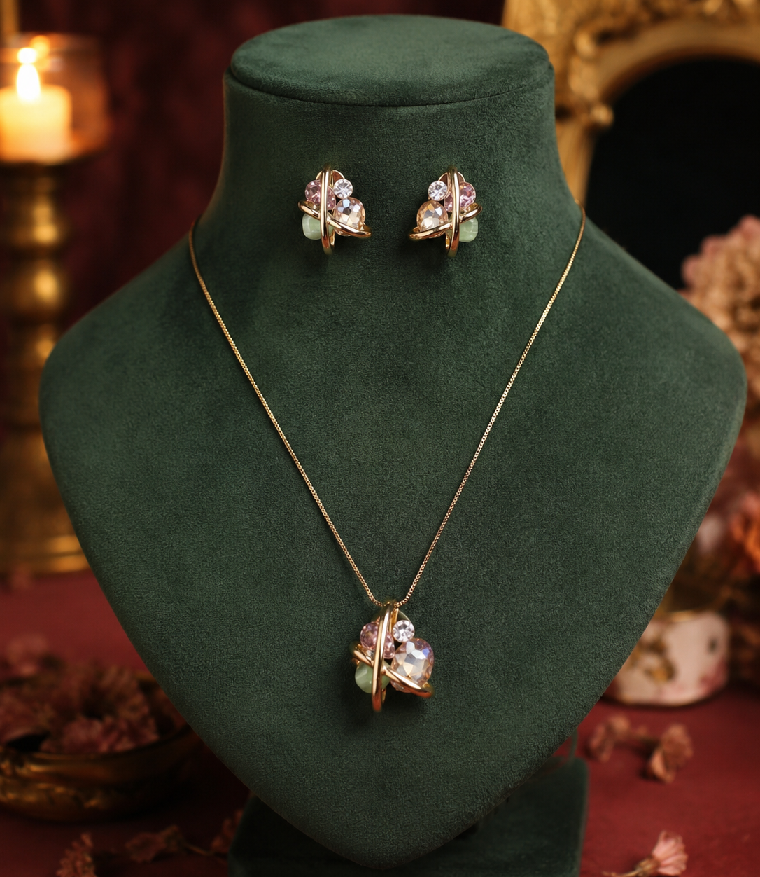Celestia Orbit Crystal Pendant Set